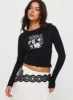 No Hope Long Sleeve Top Black sold by Princess Polly