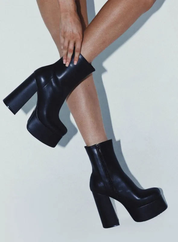Garvie Platform Boots Black sold by Princess Polly