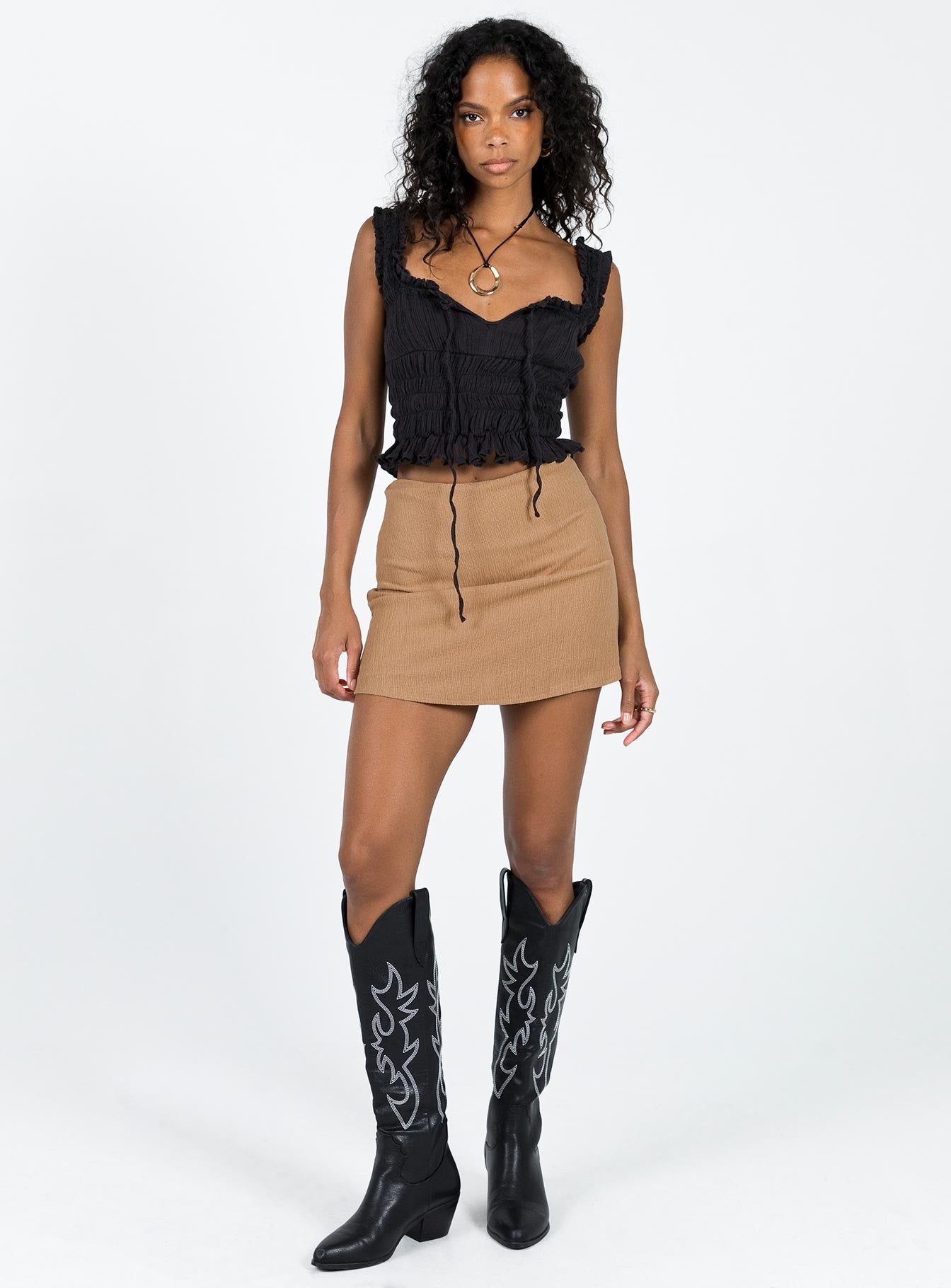 Buddy Mini Skirt Beige sold by Princess Polly product image thumbnail 3