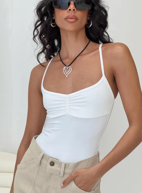 Linden Bodysuit White sold by Princess Polly