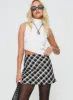 Amaranthine Mini Skirt Cream/Navy Check sold by Princess Polly