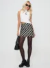 Amaranthine Mini Skirt Cream/Navy Check sold by Princess Polly
