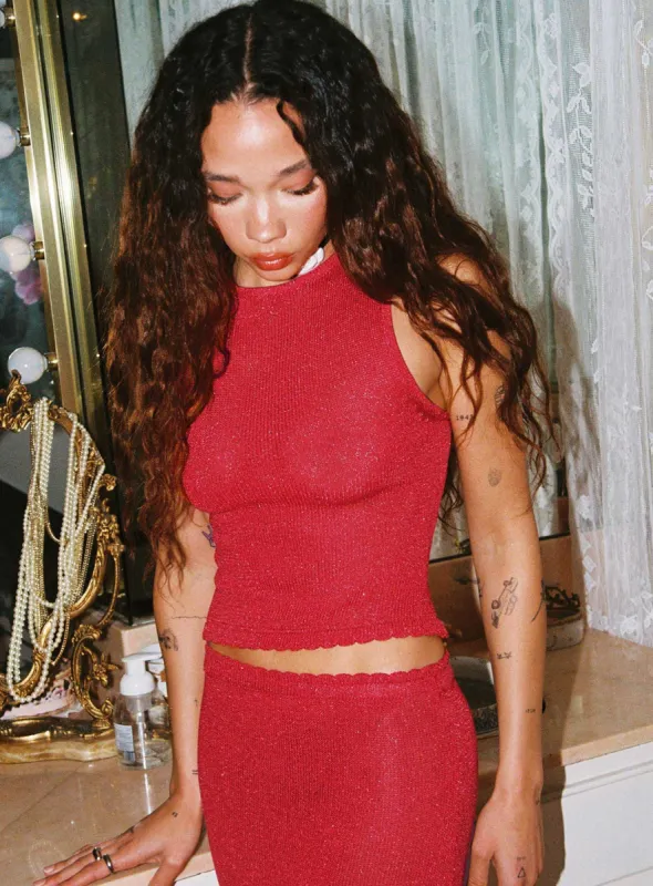 Hugs & Kisses Knit Top Red sold by Princess Polly