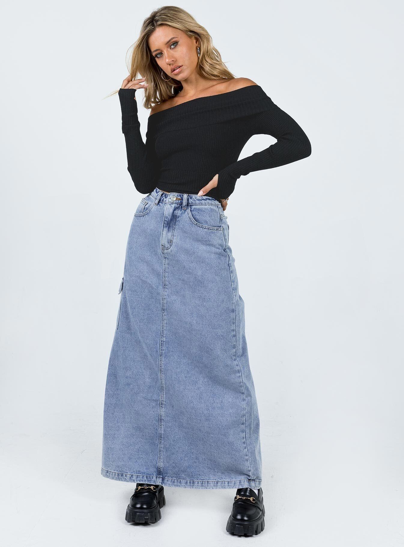 Morley Off Shoulder Sweater Black sold by Princess Polly product image thumbnail 3