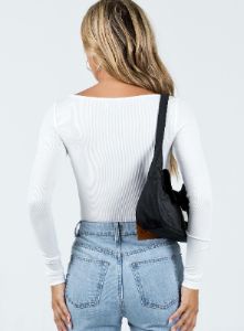 Ballard Long Sleeve Bodysuit White sold by Princess Polly