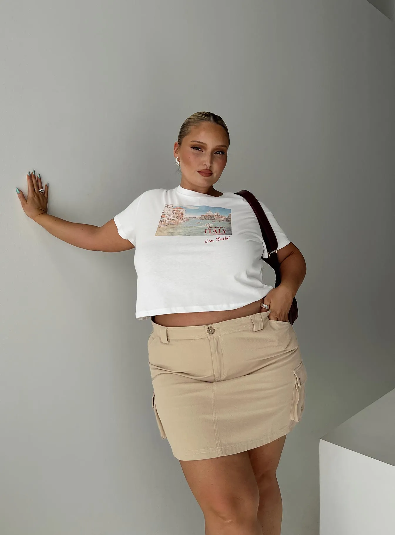 Italy Love Tee Ivory Curve sold by Princess Polly