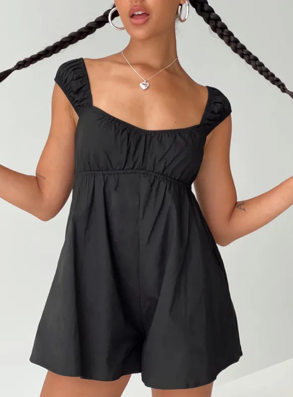 Bridgid Romper Black sold by Princess Polly