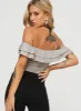 Farino Off The Shoulder Top Grey sold by Princess Polly
