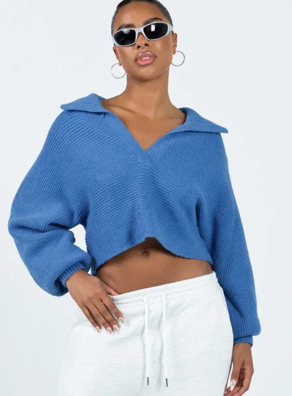 Quinten Sweater Blue sold by Princess Polly