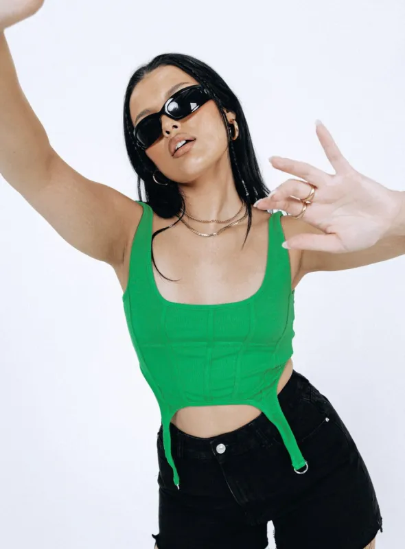 Mackenzie Top Green sold by Princess Polly