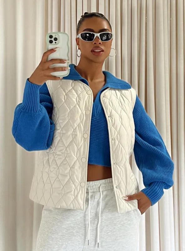 Pazo Puffer Vest Beige sold by Princess Polly