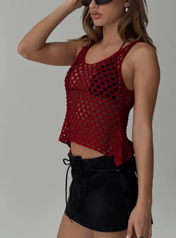 Shikarni Knit Top Red sold by Princess Polly