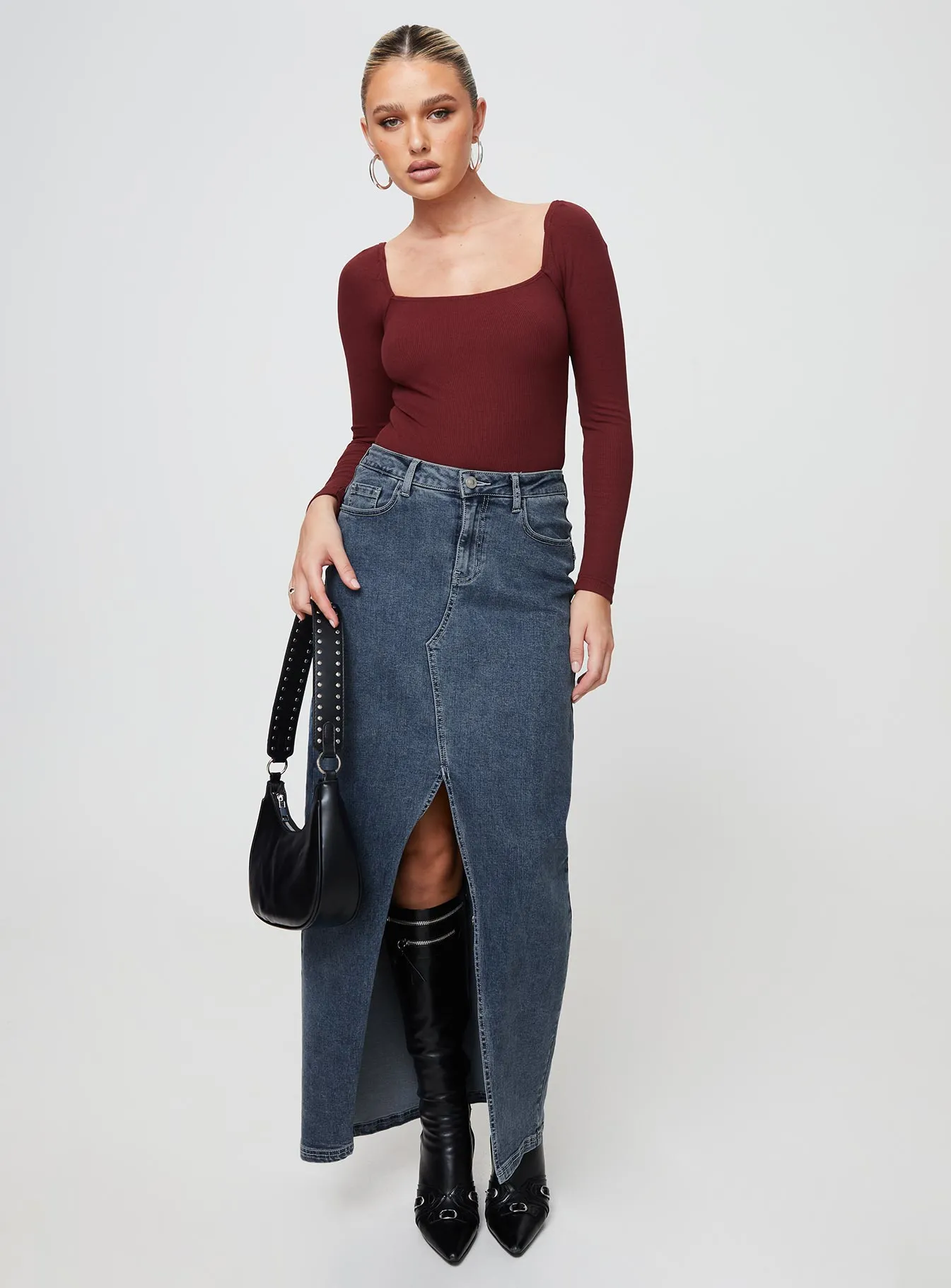 Charlotte Bodysuit Burgundy sold by Princess Polly product image thumbnail 3