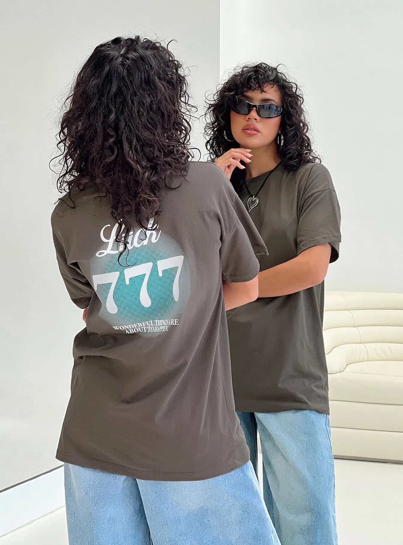 Luck 777 Oversized Tee Black sold by Princess Polly