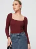Charlotte Bodysuit Burgundy sold by Princess Polly