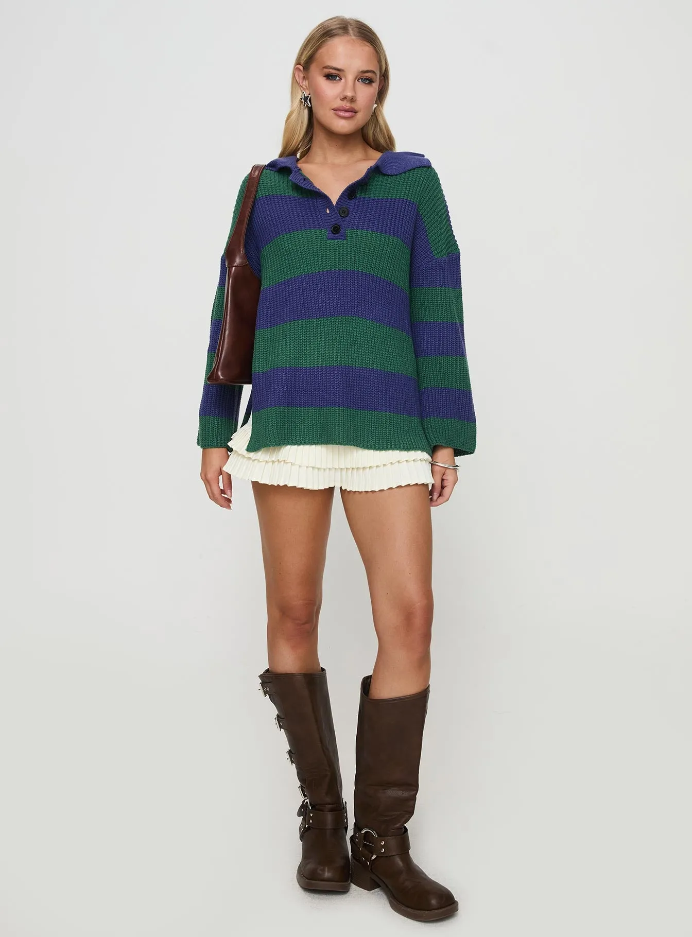 Olivah Jumper Blue / Green sold by Princess Polly product image thumbnail 3