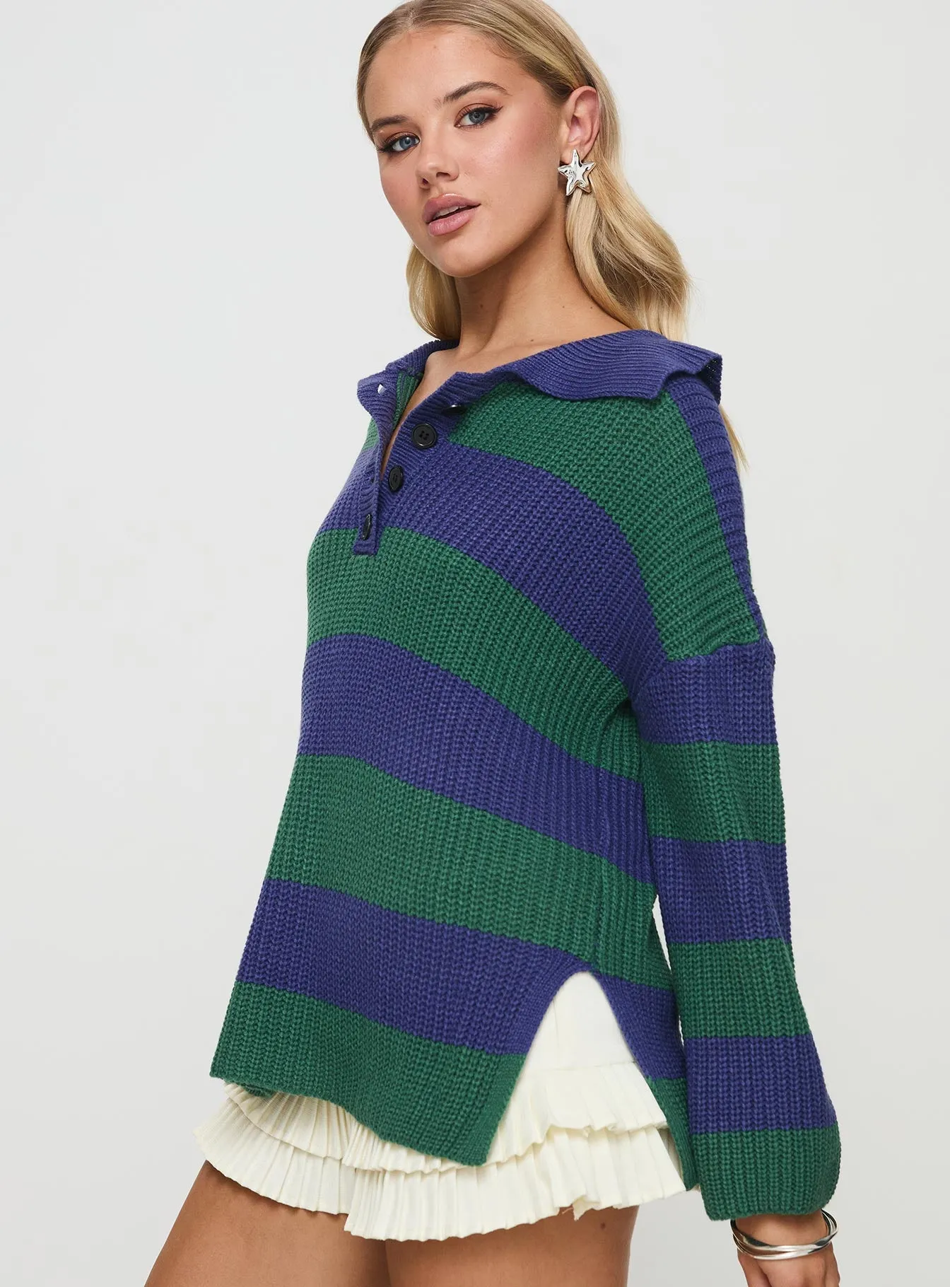 Olivah Jumper Blue / Green sold by Princess Polly product image thumbnail 4