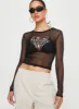 Future Mesh Long Sleeve Top Black sold by Princess Polly