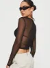 Future Mesh Long Sleeve Top Black sold by Princess Polly