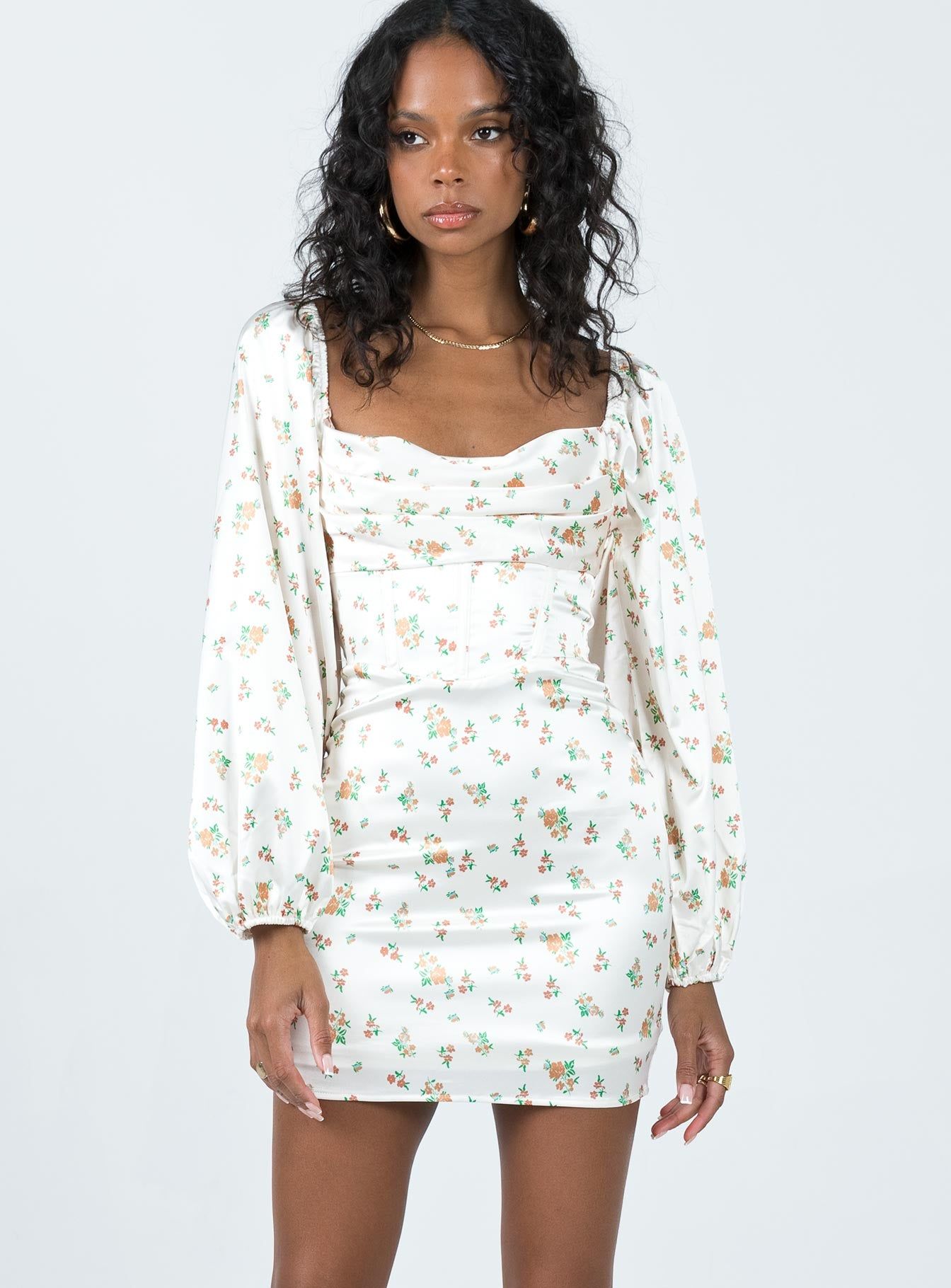 Lillie Long Sleeve Mini Dress Floral sold by Princess Polly product image thumbnail 2