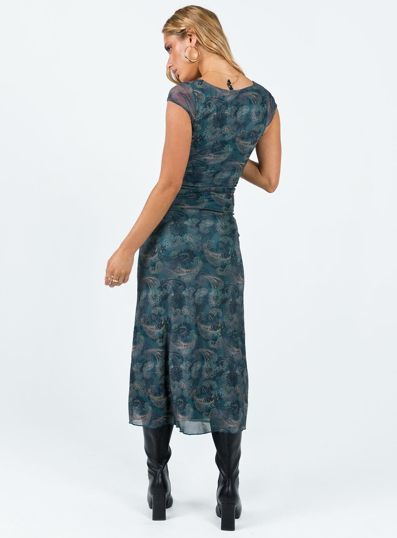 Motel Lunama Dress Tonal Blue Paisley sold by Princess Polly product image thumbnail 5