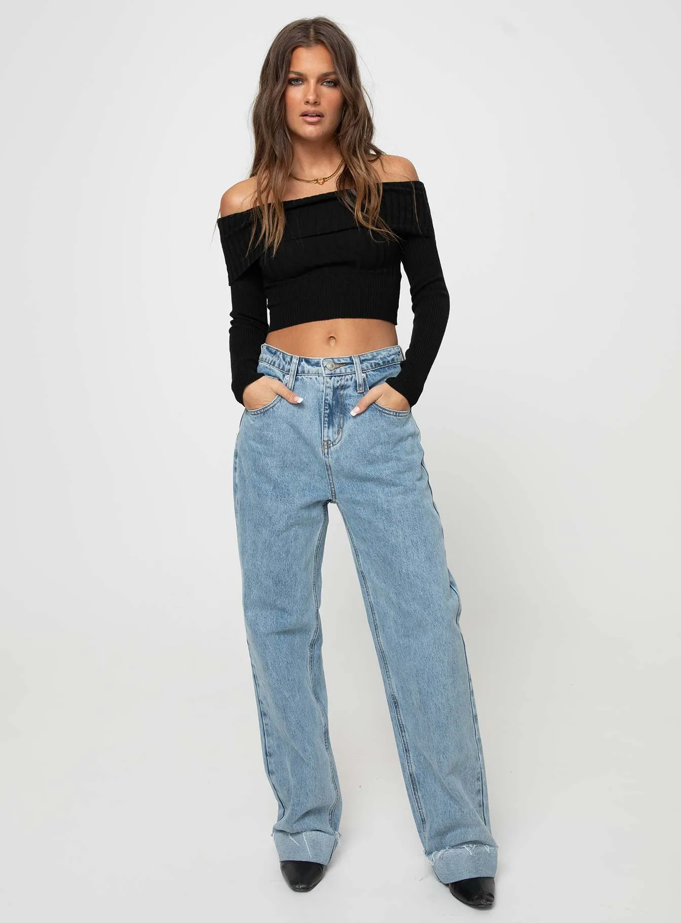 Tagula Off The Shoulder Top Black sold by Princess Polly product image thumbnail 3