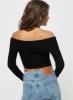 Tagula Off The Shoulder Top Black sold by Princess Polly