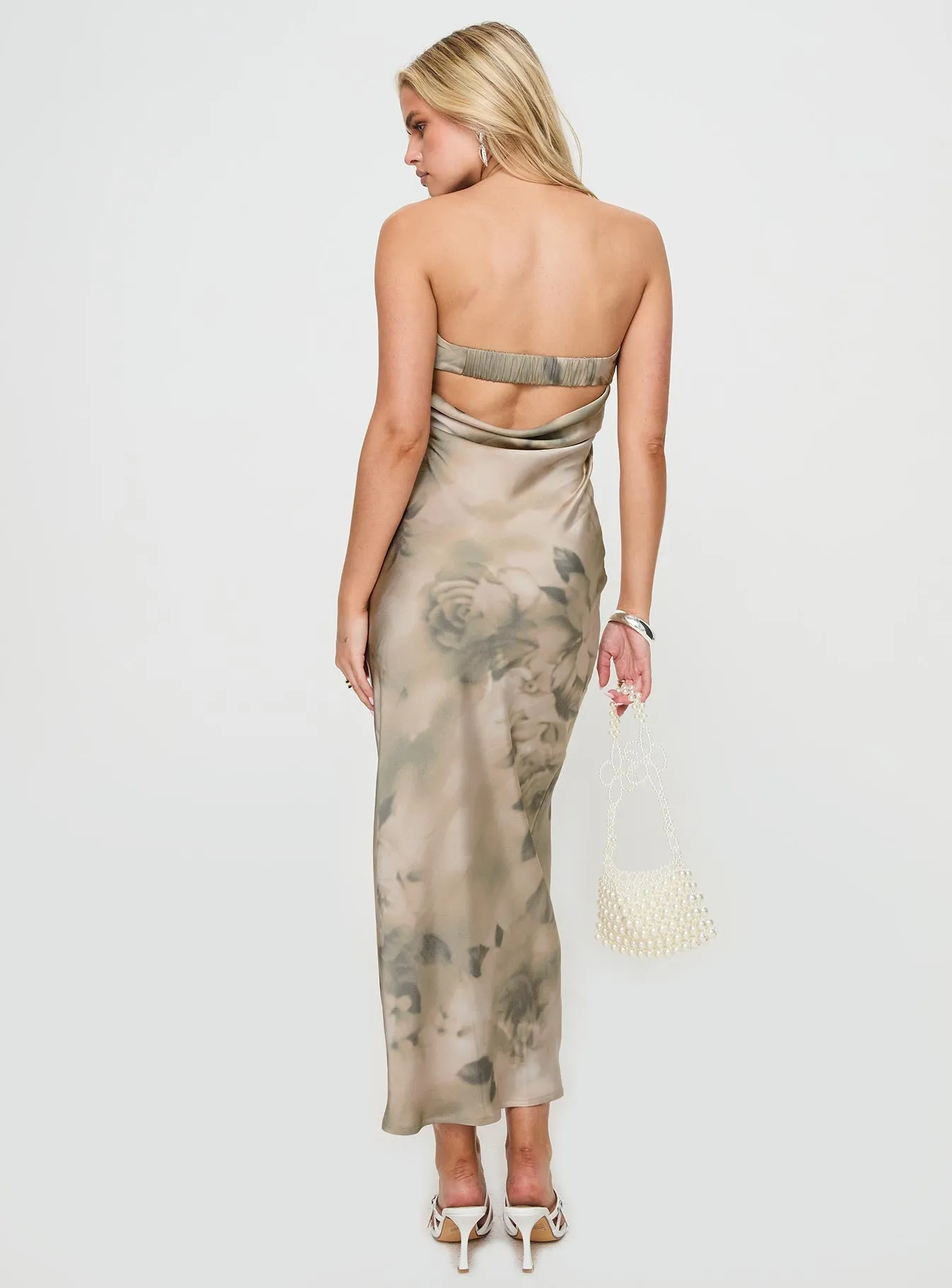 Voices Strapless Maxi Dress Cream Floral sold by Princess Polly product image thumbnail 5