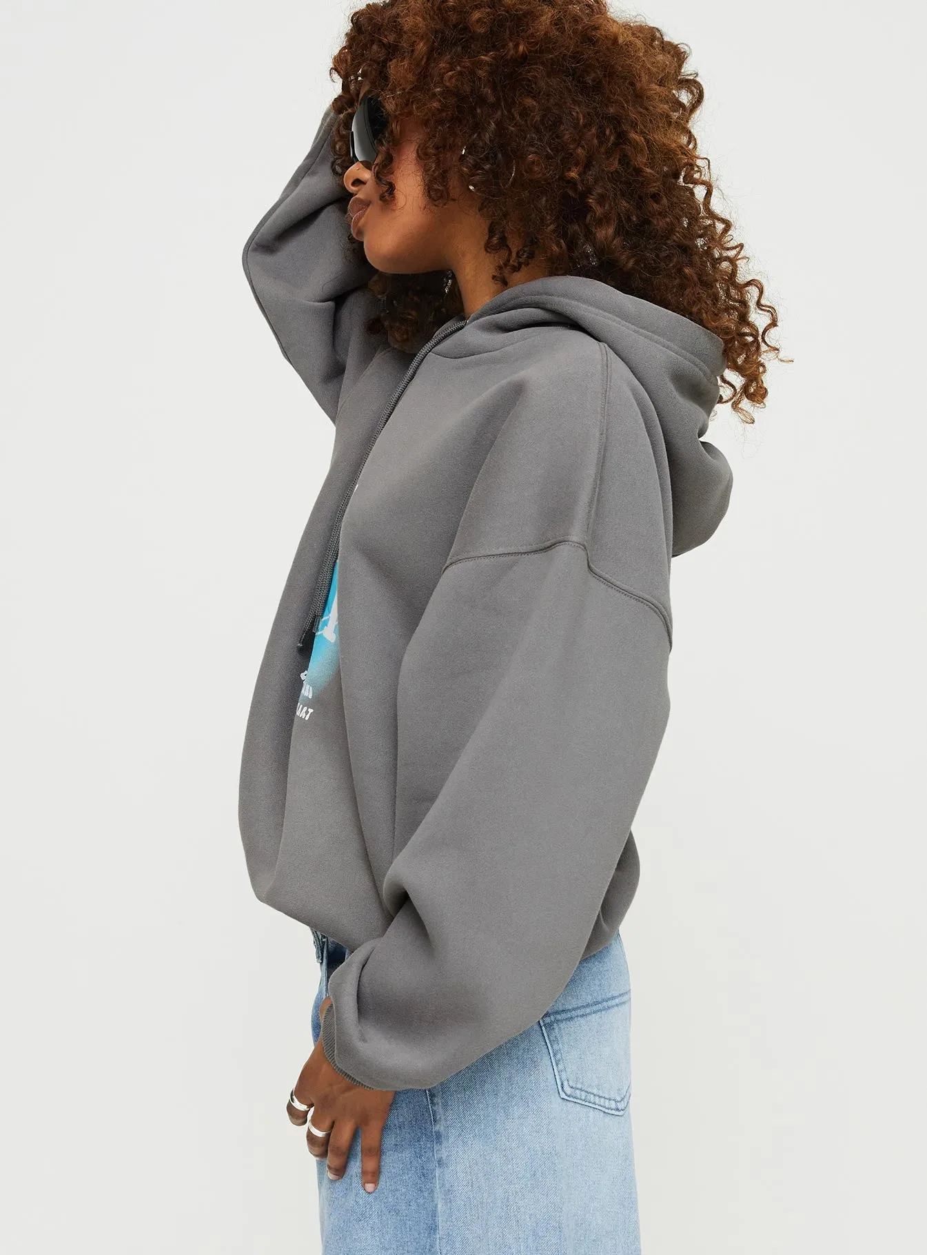 Intuition Hooded Sweatshirt Bubble Text Charcoal sold by Princess Polly product image thumbnail 5