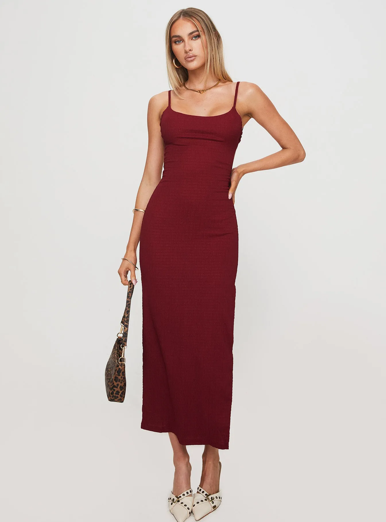 Elestria Maxi Dress Burgundy sold by Princess Polly product image thumbnail 2