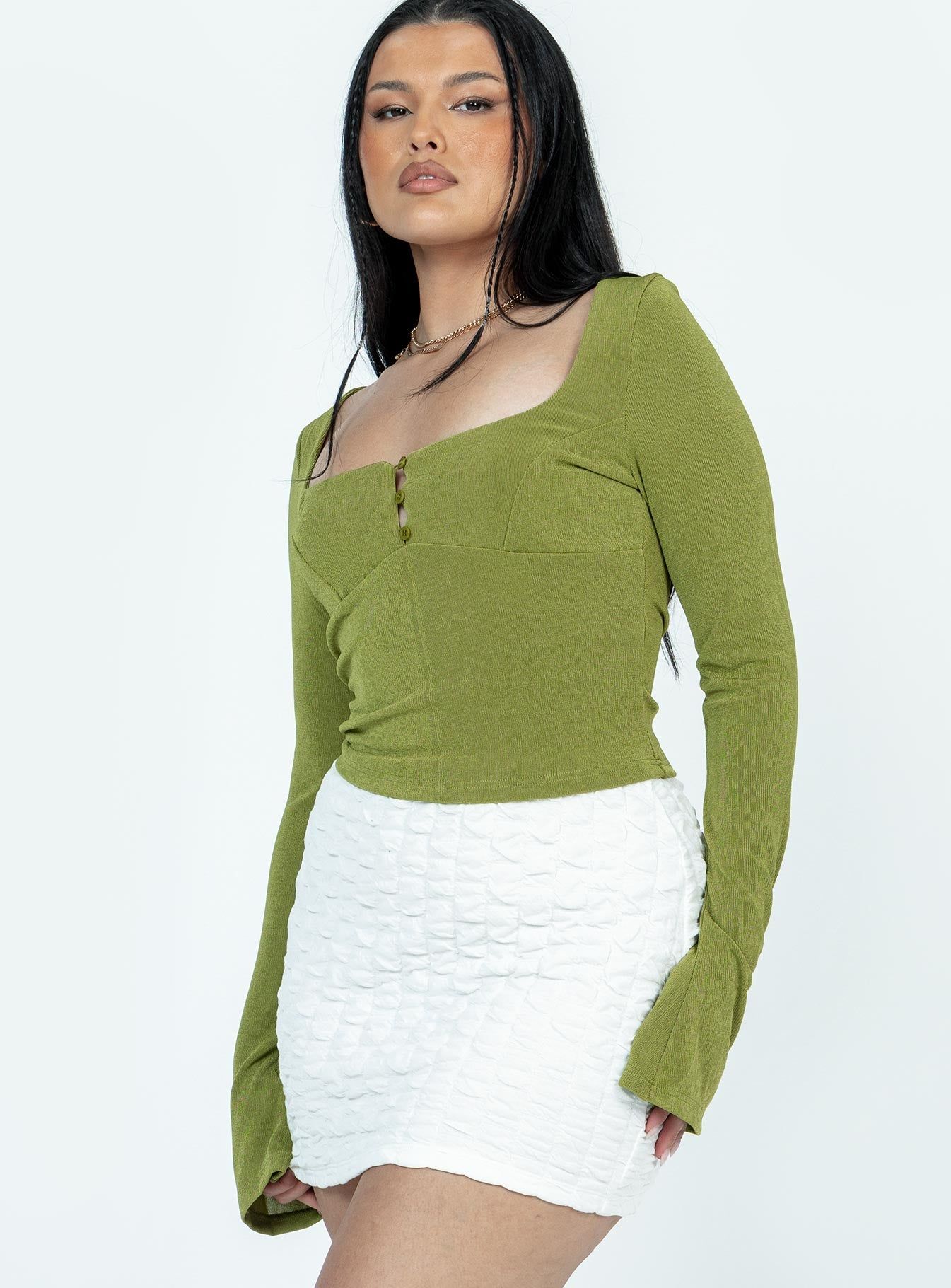 Cadence Mini Skirt White sold by Princess Polly product image thumbnail 4
