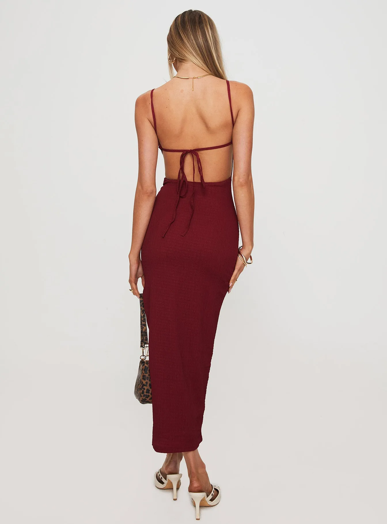 Elestria Maxi Dress Burgundy sold by Princess Polly product image thumbnail 5