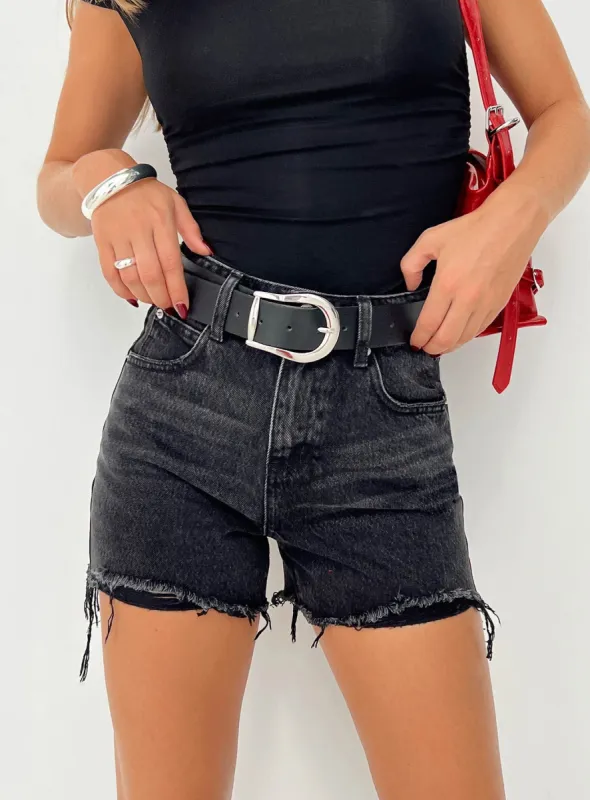 Laurena Denim Shorts Black sold by Princess Polly