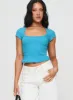 Baseline Square Neck Rib Top Blue sold by Princess Polly