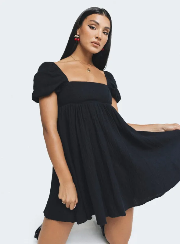 Lorna Short Sleeve Mini Dress Black sold by Princess Polly
