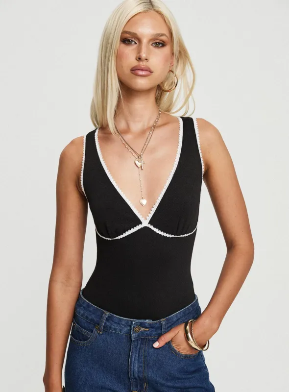 Hugeaux Bodysuit Black sold by Princess Polly