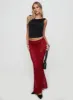 Lombardio Lace Maxi Skirt Burgundy sold by Princess Polly