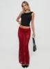 Lombardio Lace Maxi Skirt Burgundy sold by Princess Polly