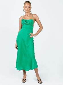 Veno Midi Dress Green sold by Princess Polly