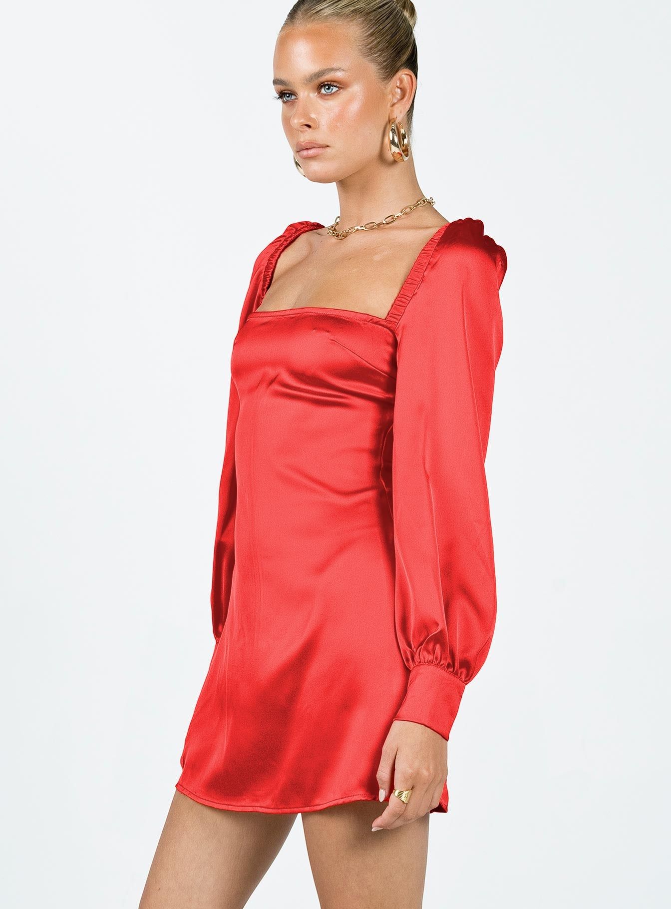 Cottee Satin Mini Dress Red sold by Princess Polly product image thumbnail 4