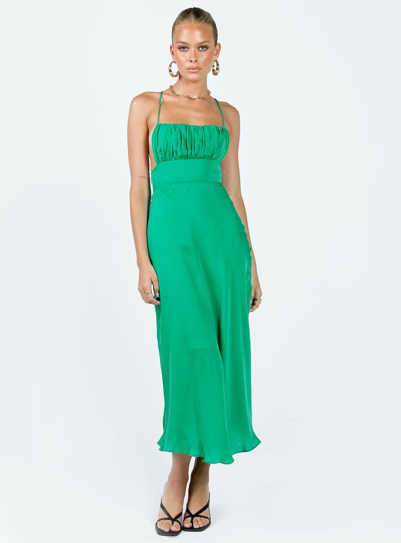Veno Midi Dress Green sold by Princess Polly