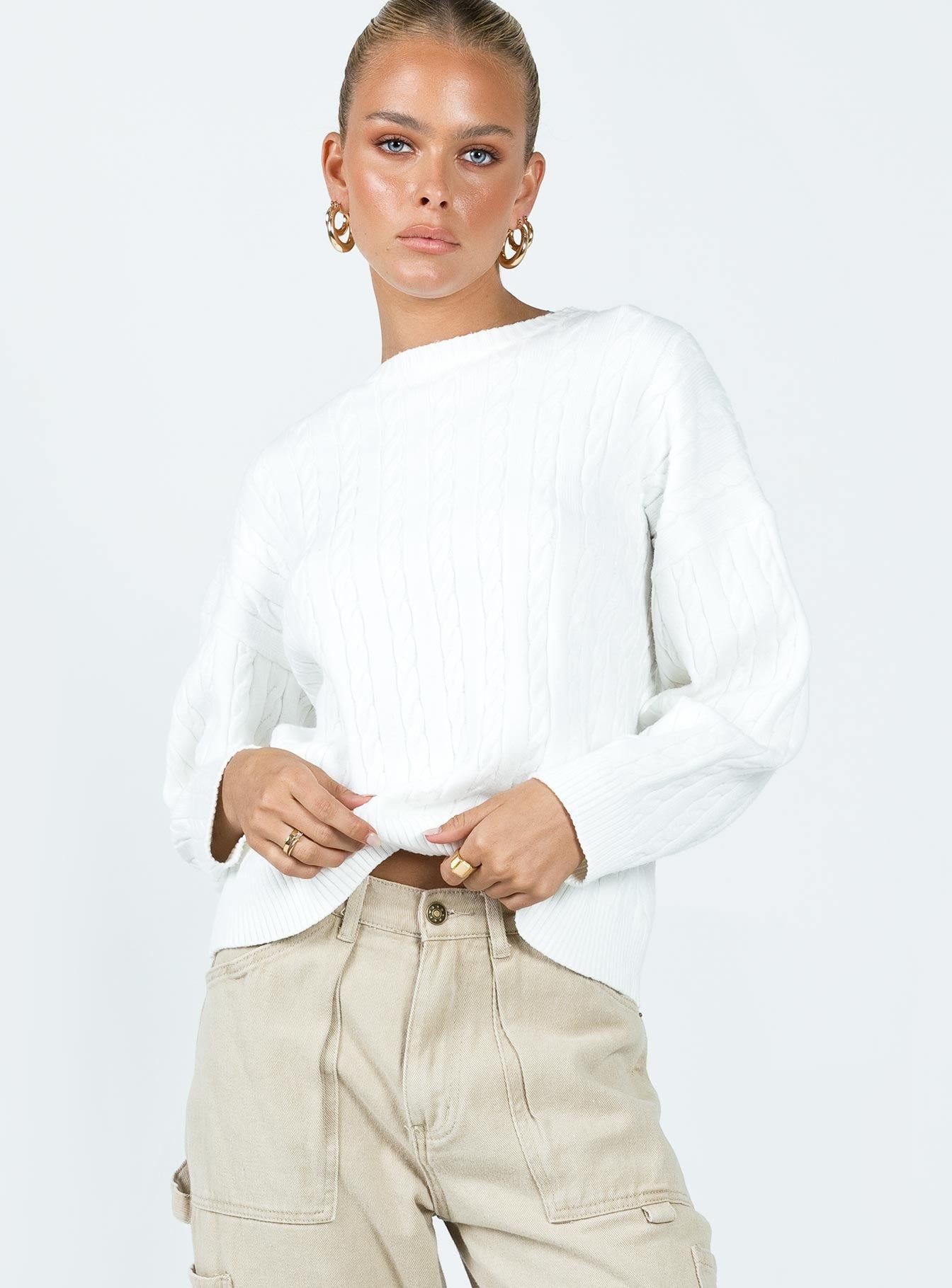 Mirotha Knit Sweater White sold by Princess Polly product image thumbnail 2