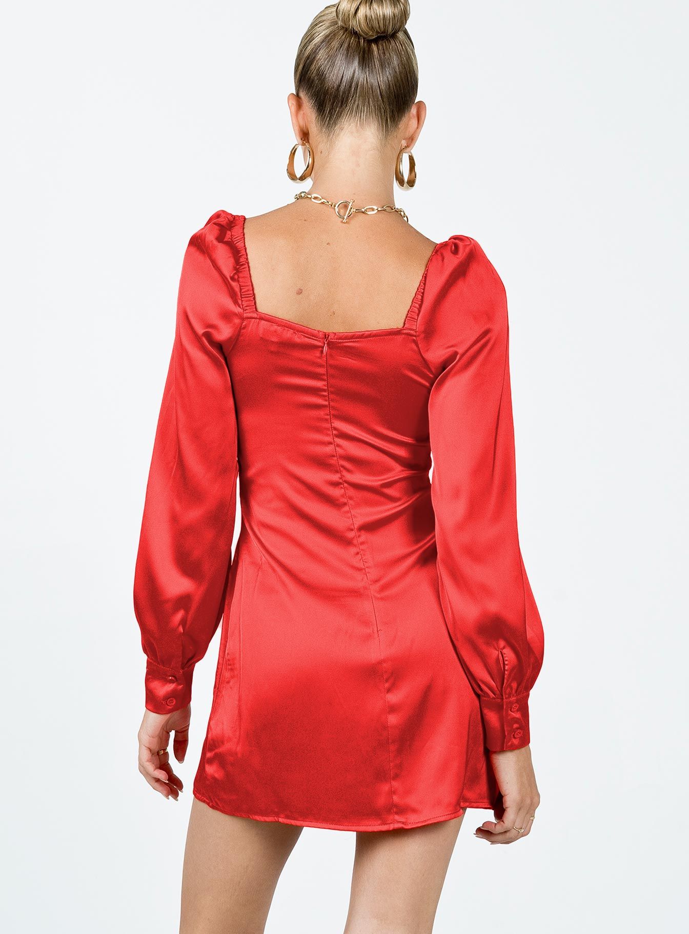 Cottee Satin Mini Dress Red sold by Princess Polly product image thumbnail 5