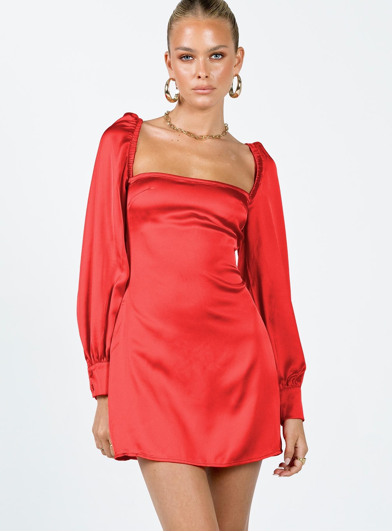 Cottee Satin Mini Dress Red sold by Princess Polly product image thumbnail 2