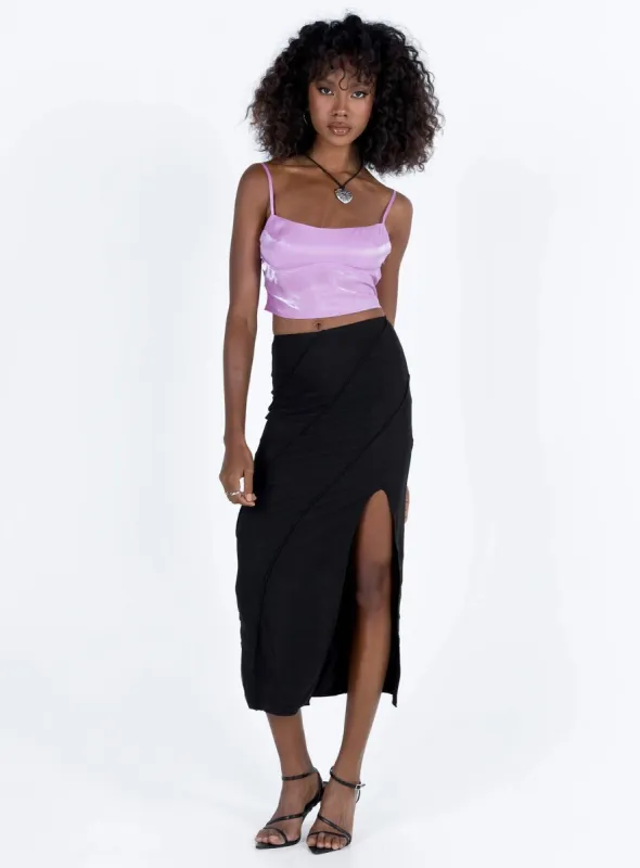 Erika Midi Skirt Black sold by Princess Polly