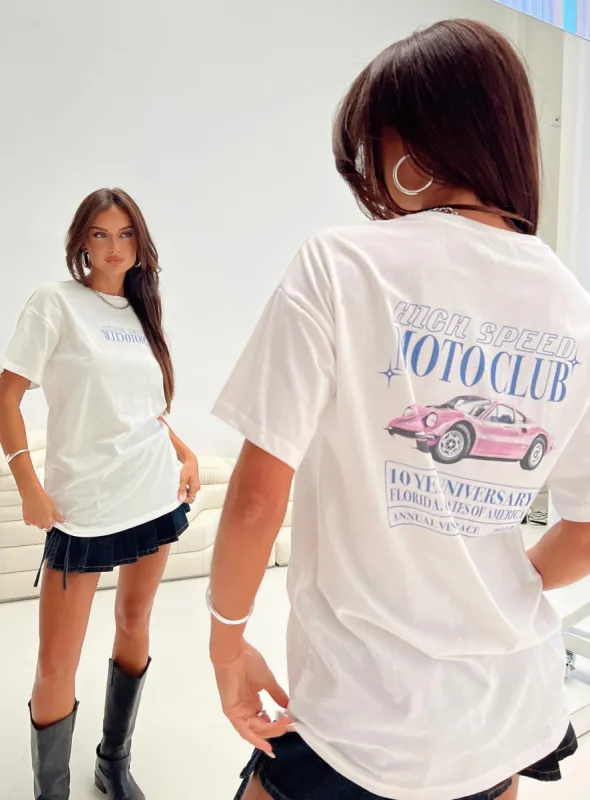 High Speed Oversized Tee White sold by Princess Polly
