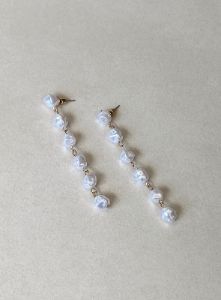 Zelaya Pearl Earrings Gold / White sold by Princess Polly