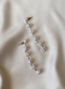 Zelaya Pearl Earrings Gold / White sold by Princess Polly