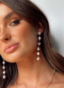Zelaya Pearl Earrings Gold / White sold by Princess Polly