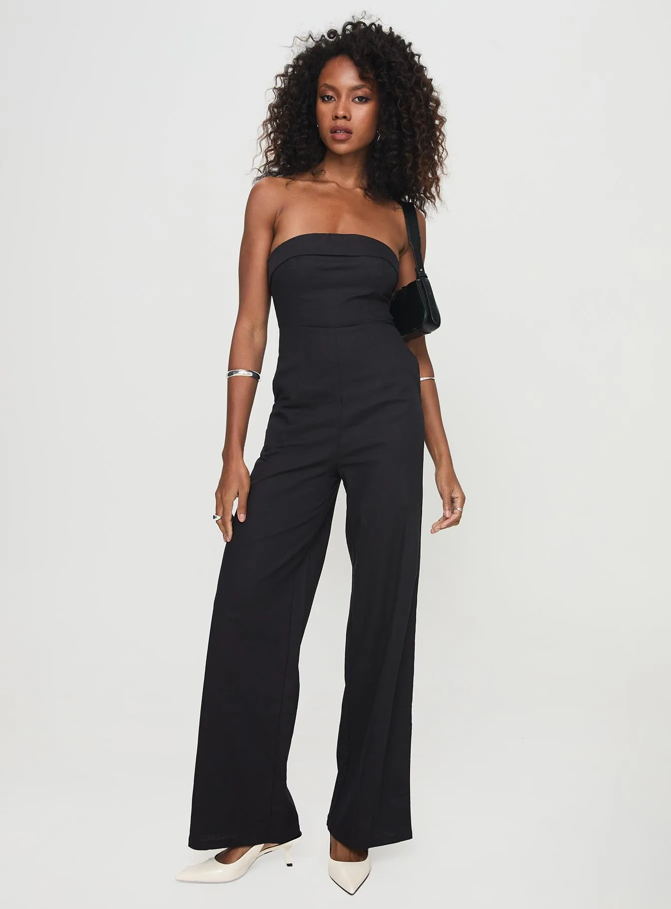 Luster Strapless Jumpsuit Black sold by Princess Polly product image thumbnail 2